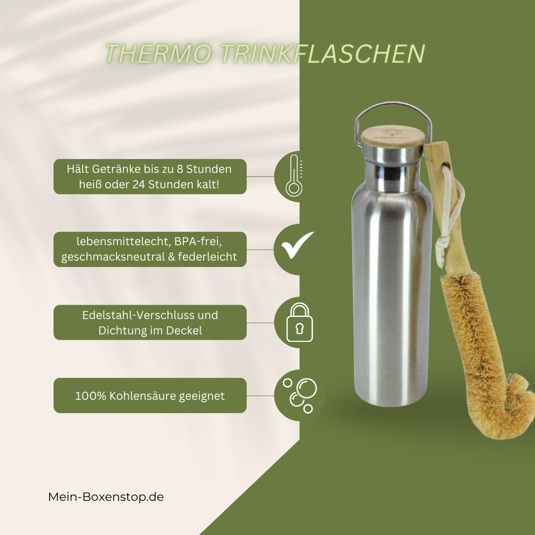 Isolier - Trinkflasche Hot & Cold in Silber, 750 ML